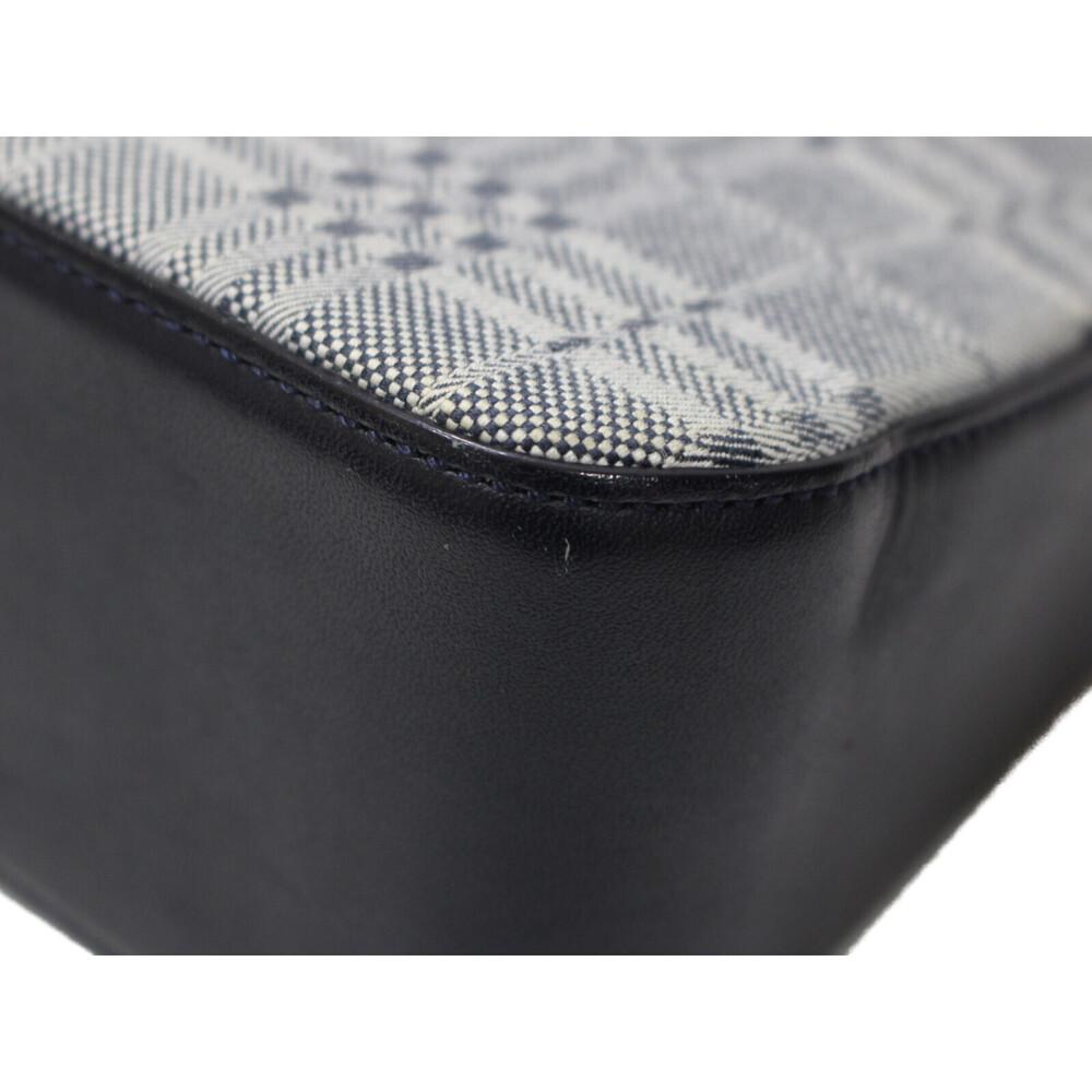 BURBERRY One Shoulder Hobo bag Navy Blue check canvas leather - Picture 5 of 7